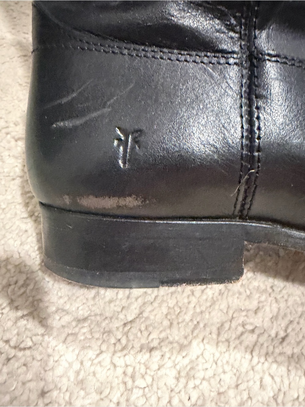 Frye Melissa Button 2 Black Leather Tall Riding Boots - Picture 4 of 8
